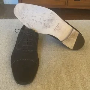 Manolo Blahnik Cap Toe Studded Dark Brown Suede Men’s Dress Oxfords Size 12 WITNEY | Men main image 4